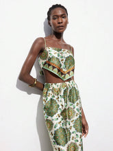 Vintage Floral Printed Cami Top And Long Pants Set For Women
